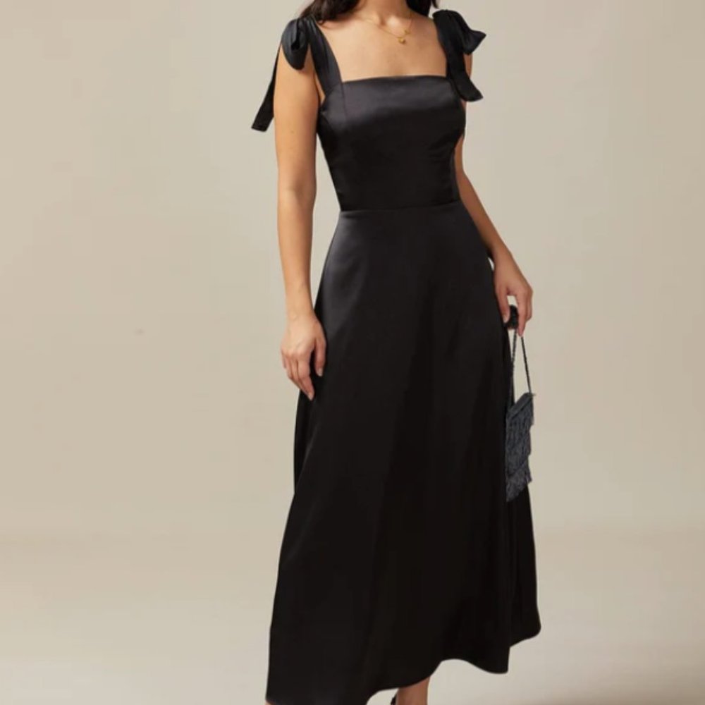 RIHOAS Black Satin Dress size M